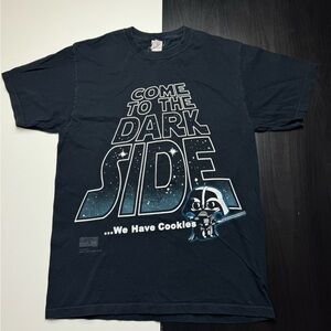 2011 Star Wars Baby Darth Vader Dark Side T-shirt, Y2k Black Size Medium!